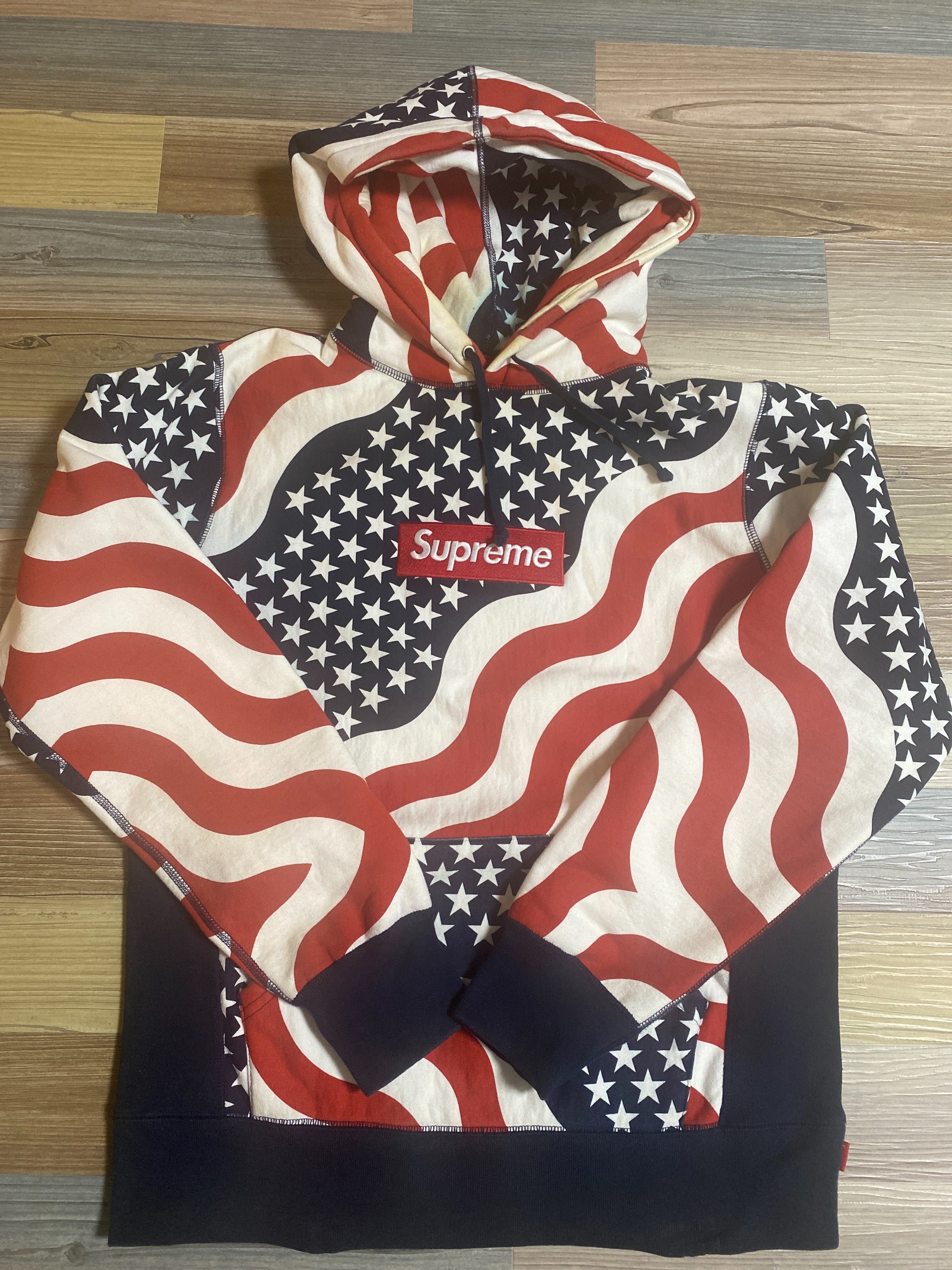 Supreme Box Logo Hooded Sweatshirt "American Flag" (14FW)