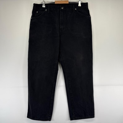 古着 ディッキーズ Dickies ダック パンツ ワークパンツ ペインターパンツ ハンマーループ 大きいサイズ w38×L30 ブラック系 メンズ