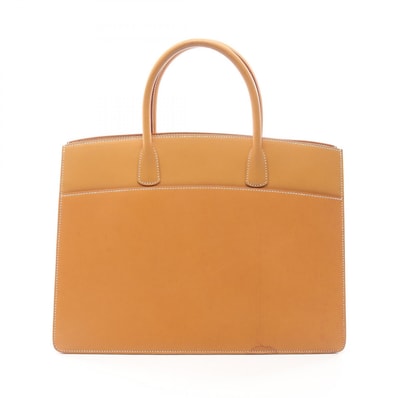 エルメス HERMES ホワイトバスGM トートバッグ バッグ レザー カーフ(牛革) ヴォーシャモニー ヴォーシャモニー ナチュラル □D刻印(2000年製造) レディース ブラウン系 【中古】