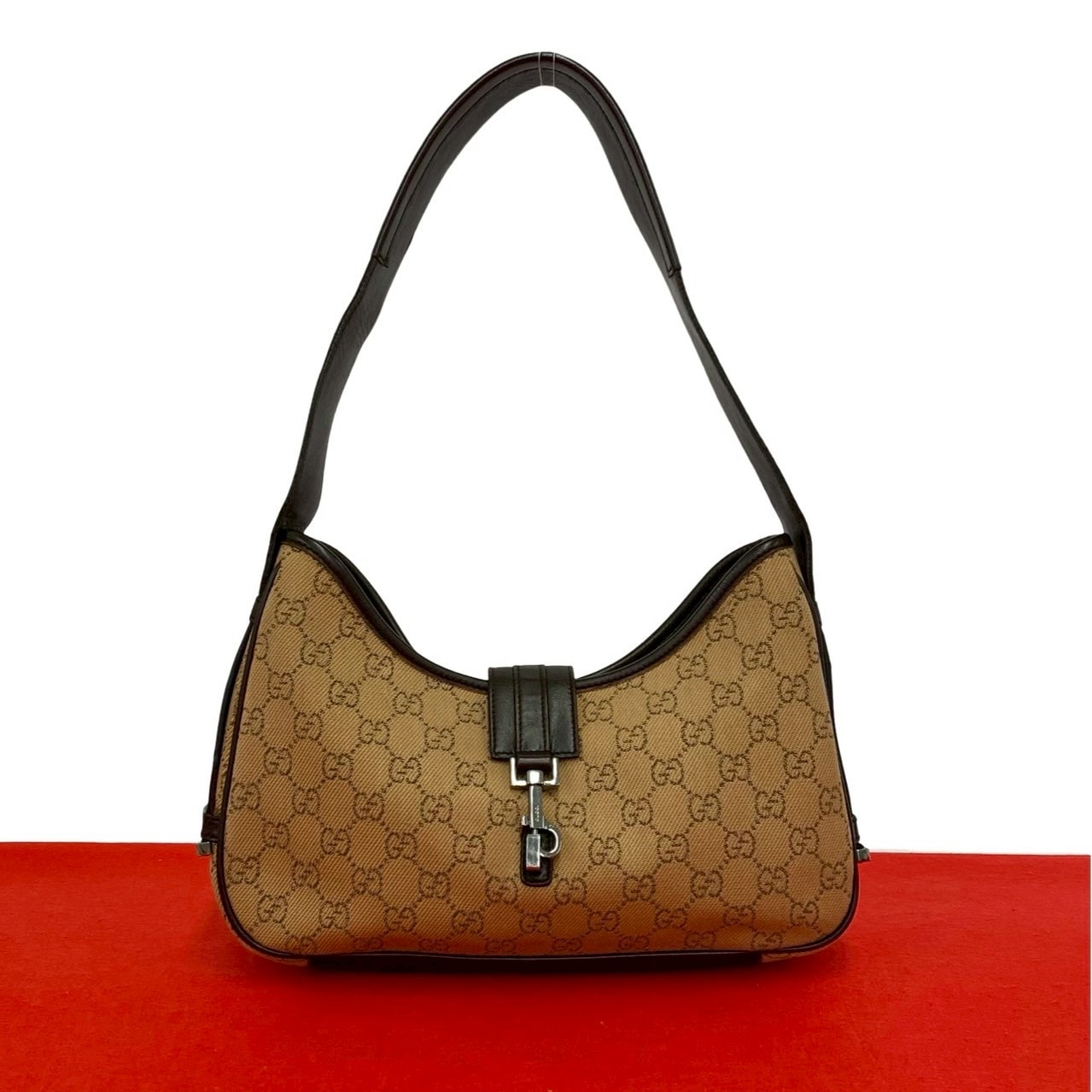B (目立った傷や汚れなし)】GUCCI グッチ GG ロゴ キャンバス レザー