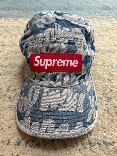 Supreme Fat Tip Jacquard Denim Camp Cap "Blue"