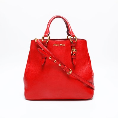 ミュウ ミュウ Miu Miu レザー 2way ハンドバッグ【中古】