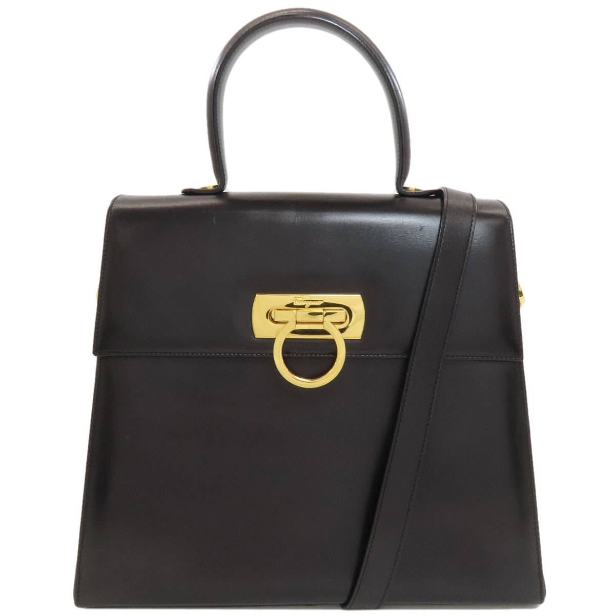 Salvatore Ferragamo サルヴァトーレフェラガモ ガンチーニ 2WAY ハンドバッグ レザー レディース [中古]