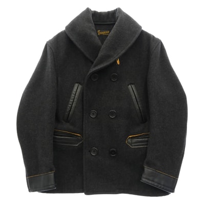 TENDERLOIN テンダーロイン T-RAIL ROADER SPECIAL HEATHER レザー切替 レイルローダー スペシャル Pコート チャコール系【中古】