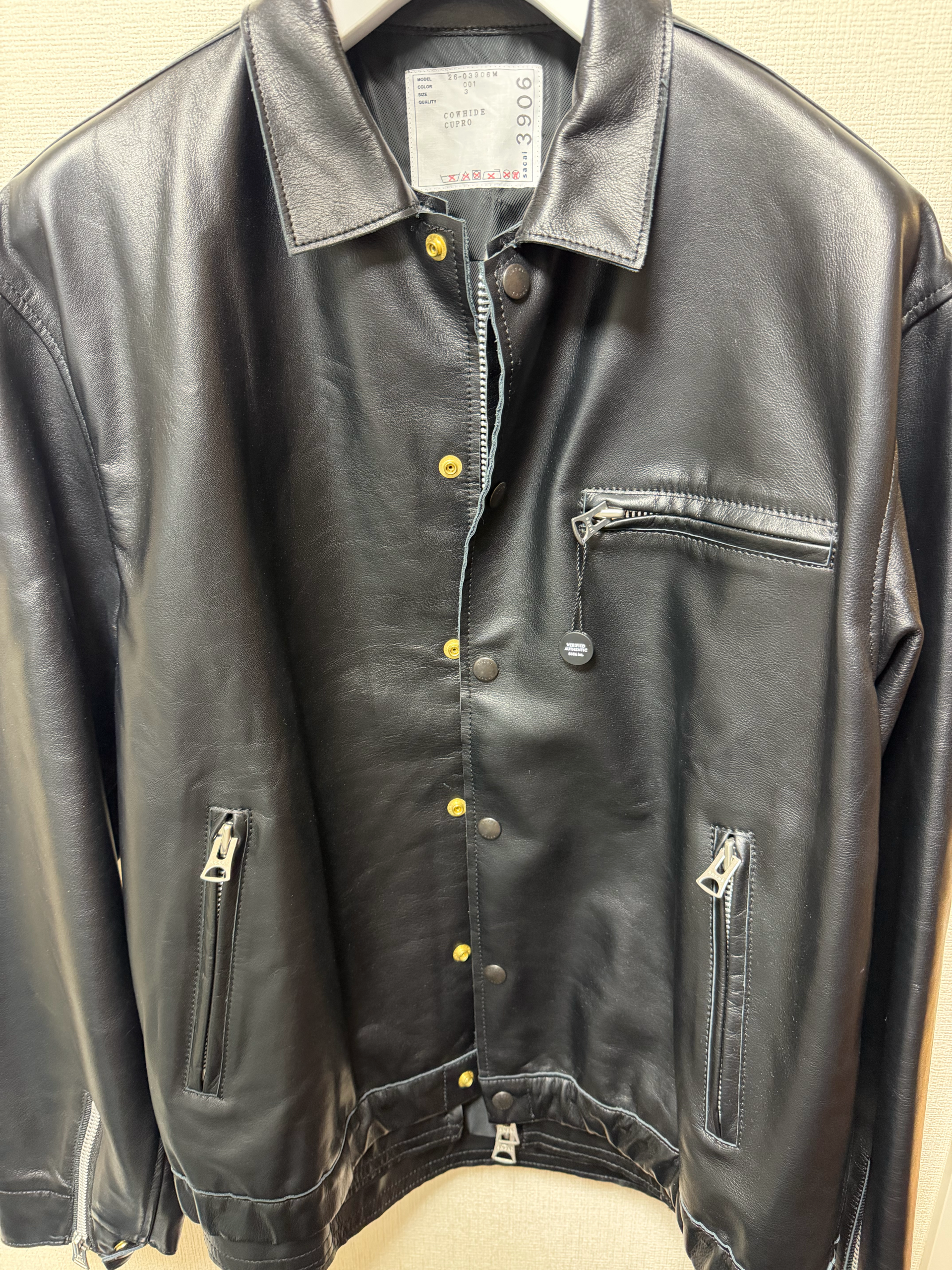 sacai 26SS Leather Blouson "Black"
