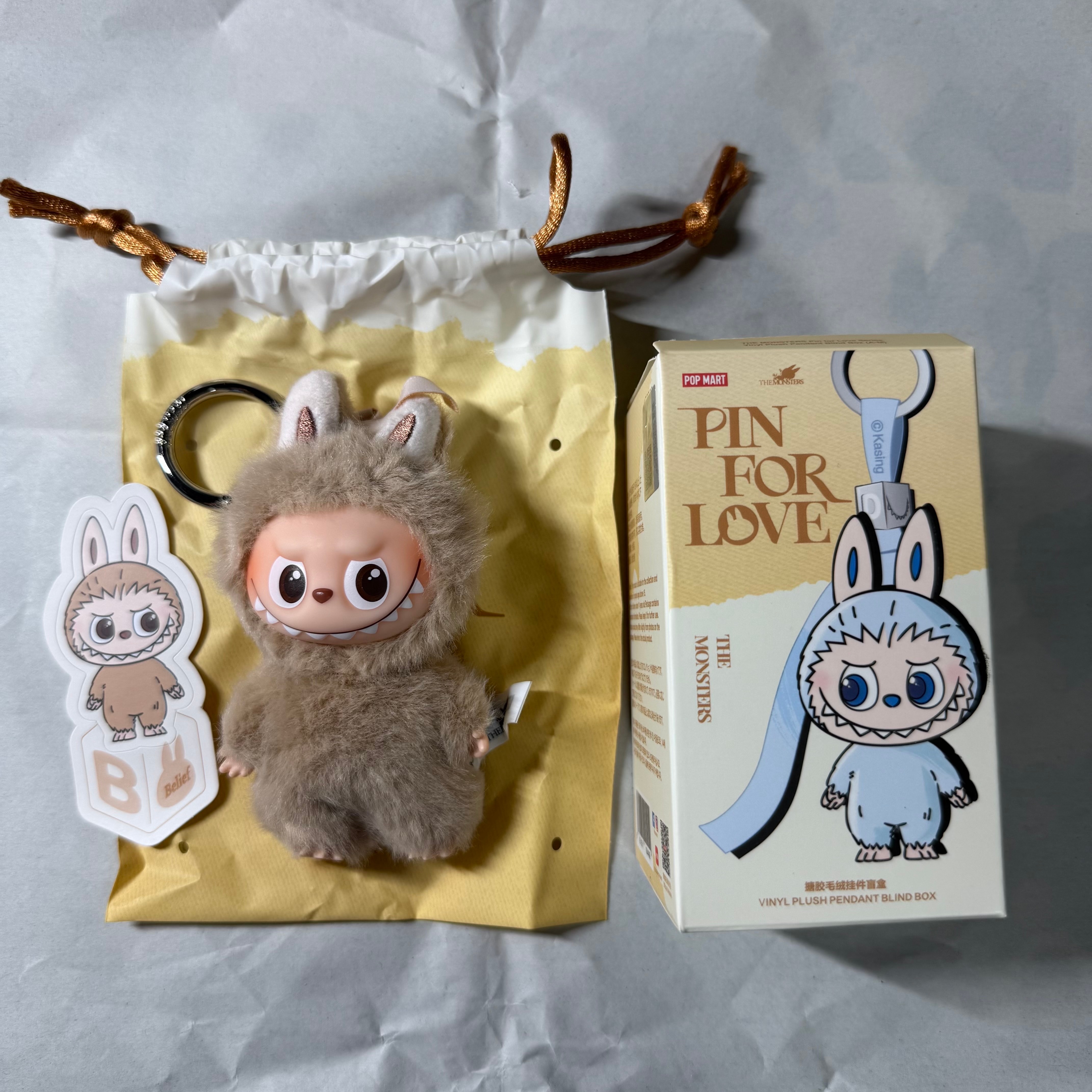 POP MART THE MONSTERS (LABUBU) Pin for Love Series-Vinyl Plush Pendant (A-M) B