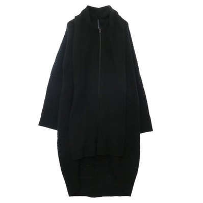 Yohji Yamamoto POUR HOMME ヨウジヤマモトプールオム 23AW HJ-K85-985 3G TUCK FASTENER CD タックファスナー ウール ローゲージ ニットジャケット カーディガン ブラック系 3【中古】