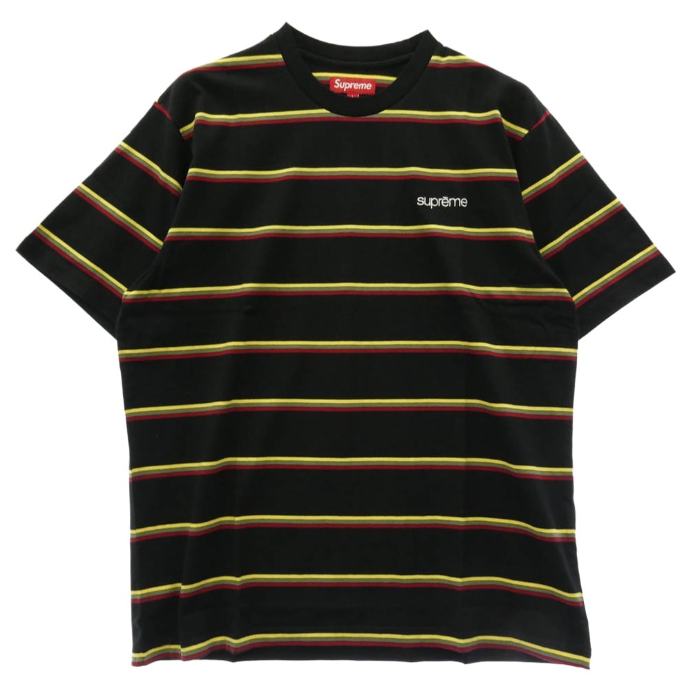 Supreme シュプリーム 24AW Stripe S/S Top ストライプ トップ 半袖 Tシャツ ブラック系 マルチカラー系 L【中古】