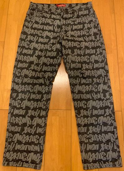Supreme Fat Tip Jacquard Regular Jean "Black"
