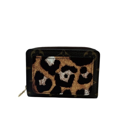 ルイヴィトン LOUIS VUITTON 三つ折り財布 モノグラム・レオパード ポルトフォイユ・ルー コンパクトウォレット ブラウン