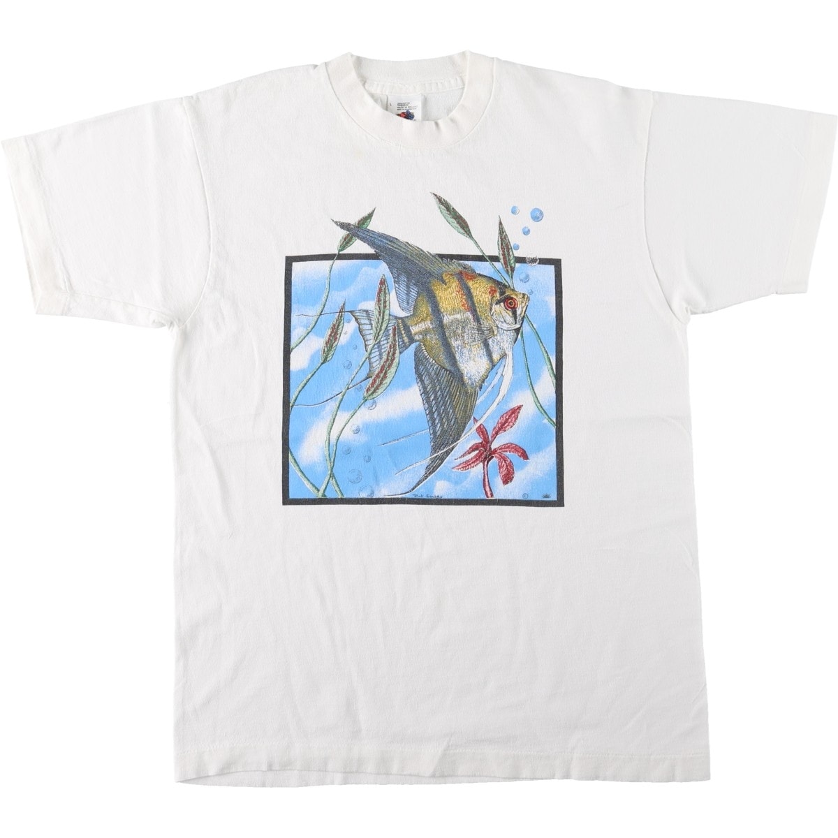 古着 90年代 フルーツオブザルーム FRUIT OF THE LOOM 魚柄 アニマルTシャツ メンズL相当/eaa656409