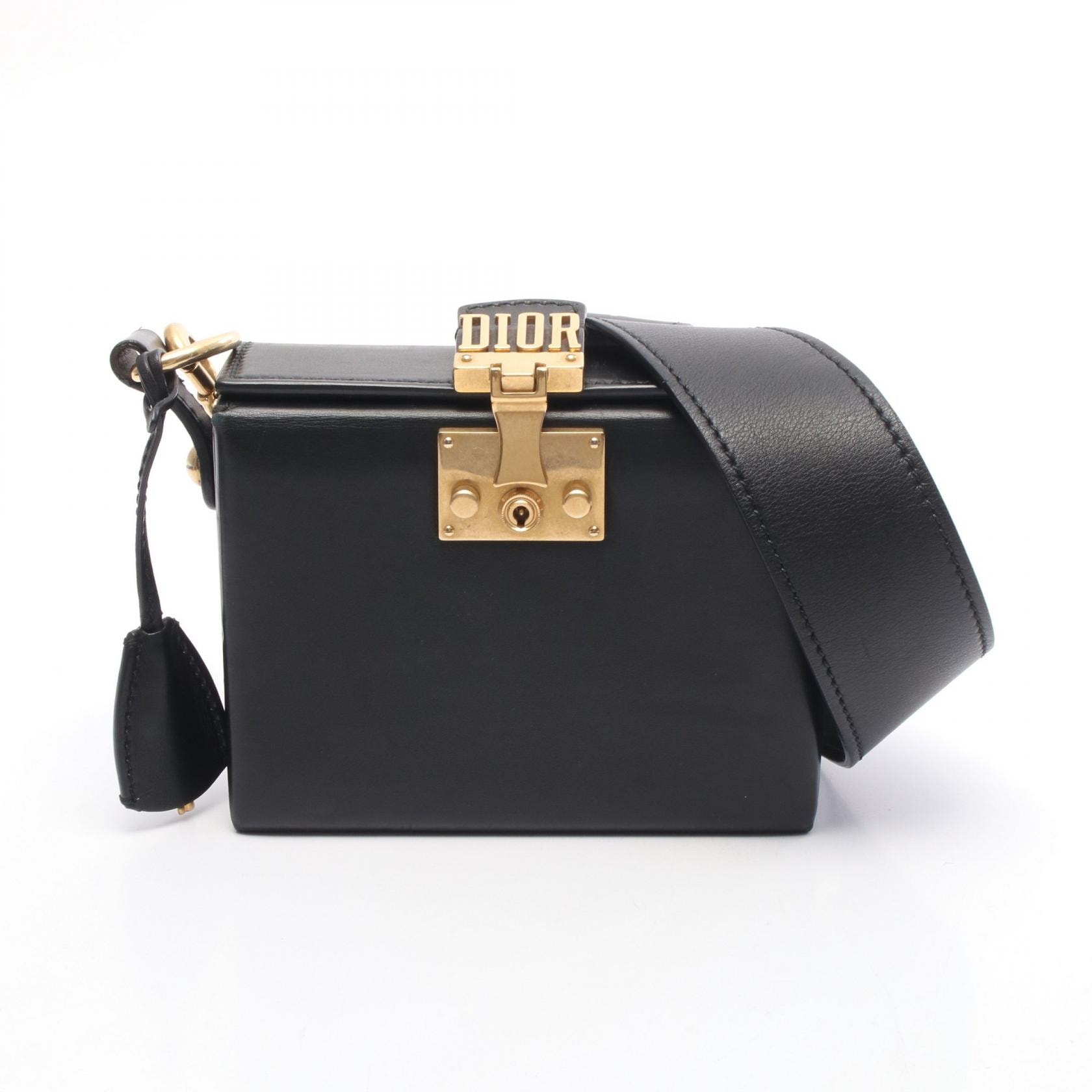 ディオール Dior アディクト スモール ボックス ショルダーバッグ バッグ レザー レディース ブラック系 【中古】