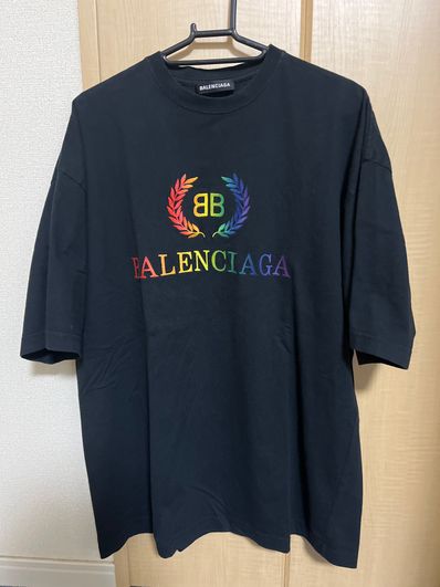 BALENCIAGA BB Rainbow Logo T-Shirt "Black"