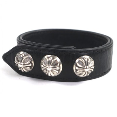 Chrome Hearts 3 Button 2 Snap Bracelet Cross "Black"