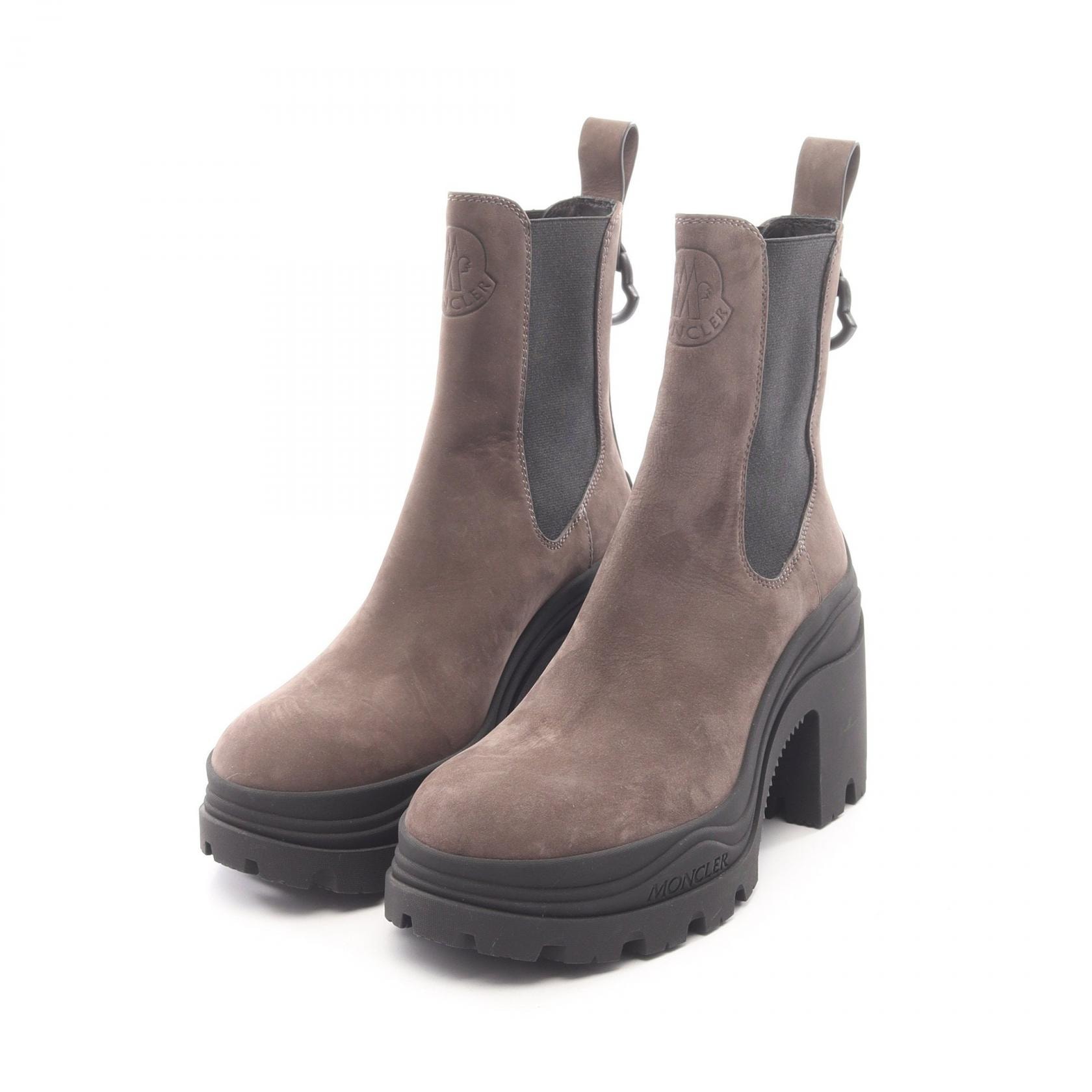 モンクレール MONCLER Envile チェルシーブーツ ブーツ 靴 レザー レディース グレー系 / ブラック系 【中古】