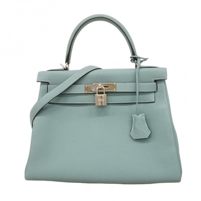 ★SALE【6db1210】エルメス ハンドバッグ ケリー28 トゴ シエル シルバー金具 Y刻印 2wayバッグ【中古】レディース