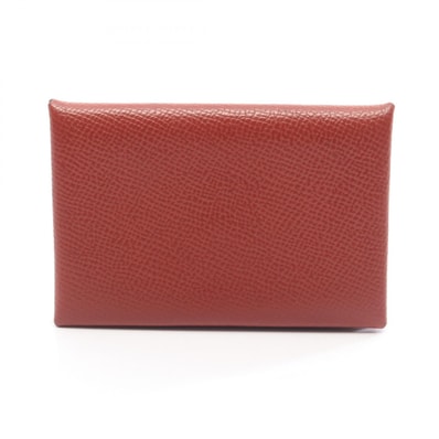 エルメス HERMES カルヴィ ヴェルソ コインケース 財布 レザー カーフ(牛革) ヴォーエプソン ヴォーエプソン ルージュベネチアン U刻印(2022年製造) レディース ボルドー系 【中古】
