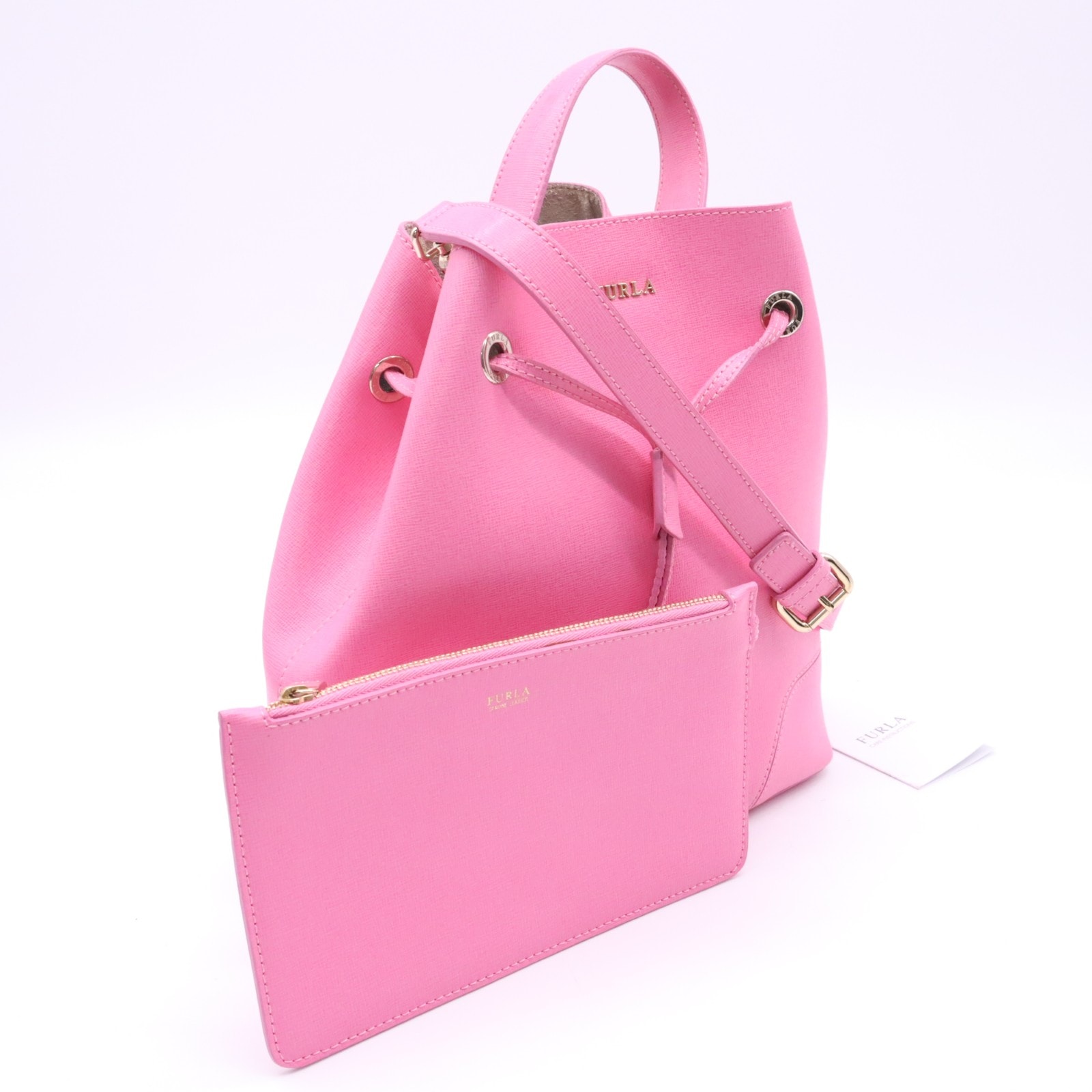 Furla フルラ レザー ステイシー 2wayバッグ - 2wayショルダーバッグ ピンク ゴールド レザー レディース