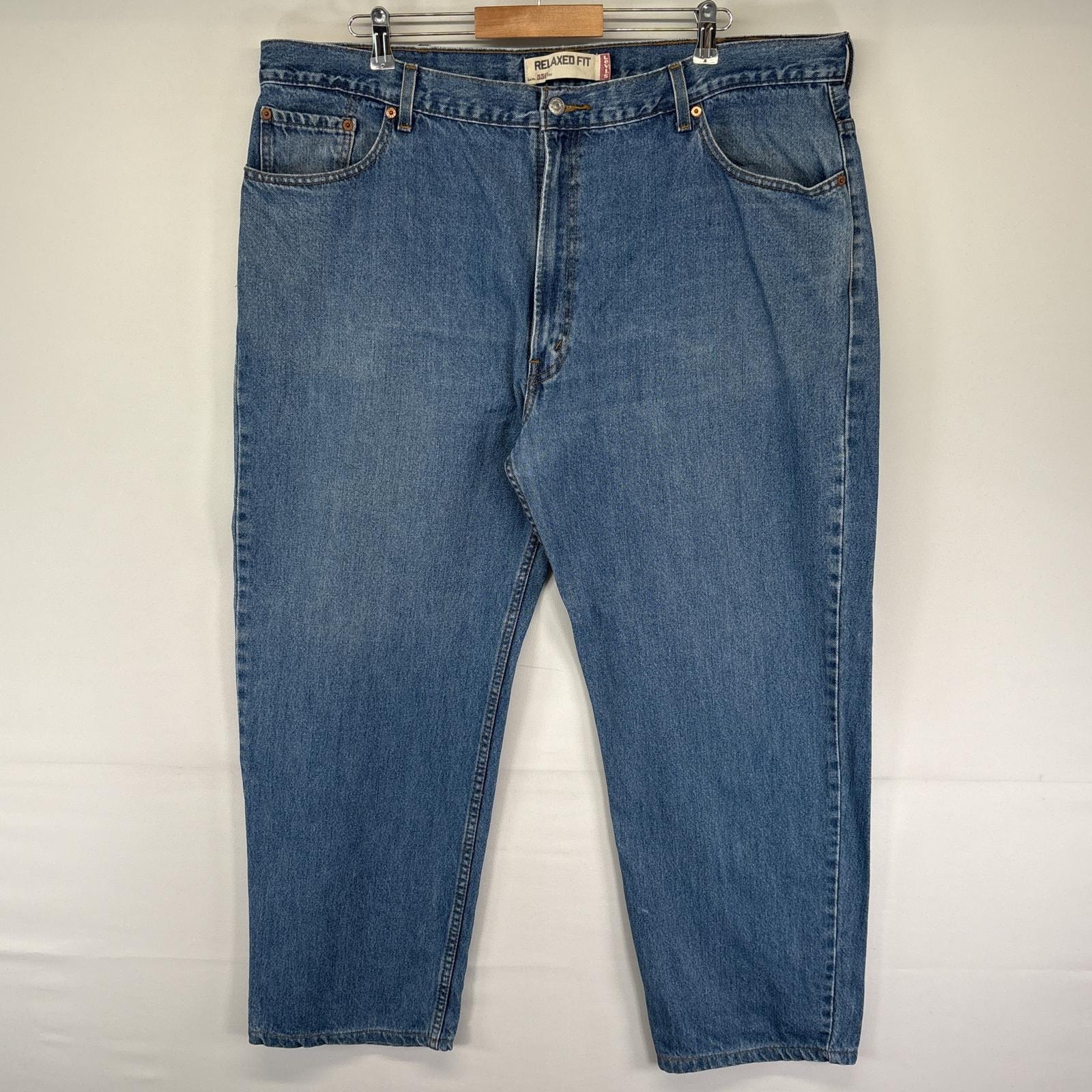 古着 リーバイス Levi's デニムパンツ 550 テーパード 5ポケット ジーンズ ジーパン 色落ち ヒゲ 長ズボン w44 L32 ブルー メンズ