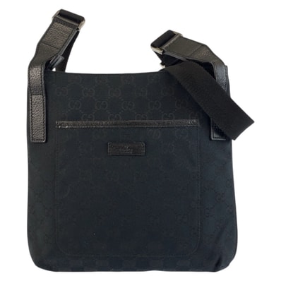 美品 GUCCI グッチ ブラック 黒 GGキャンバス ショルダーバッグ ポシェット 603267 【中古】