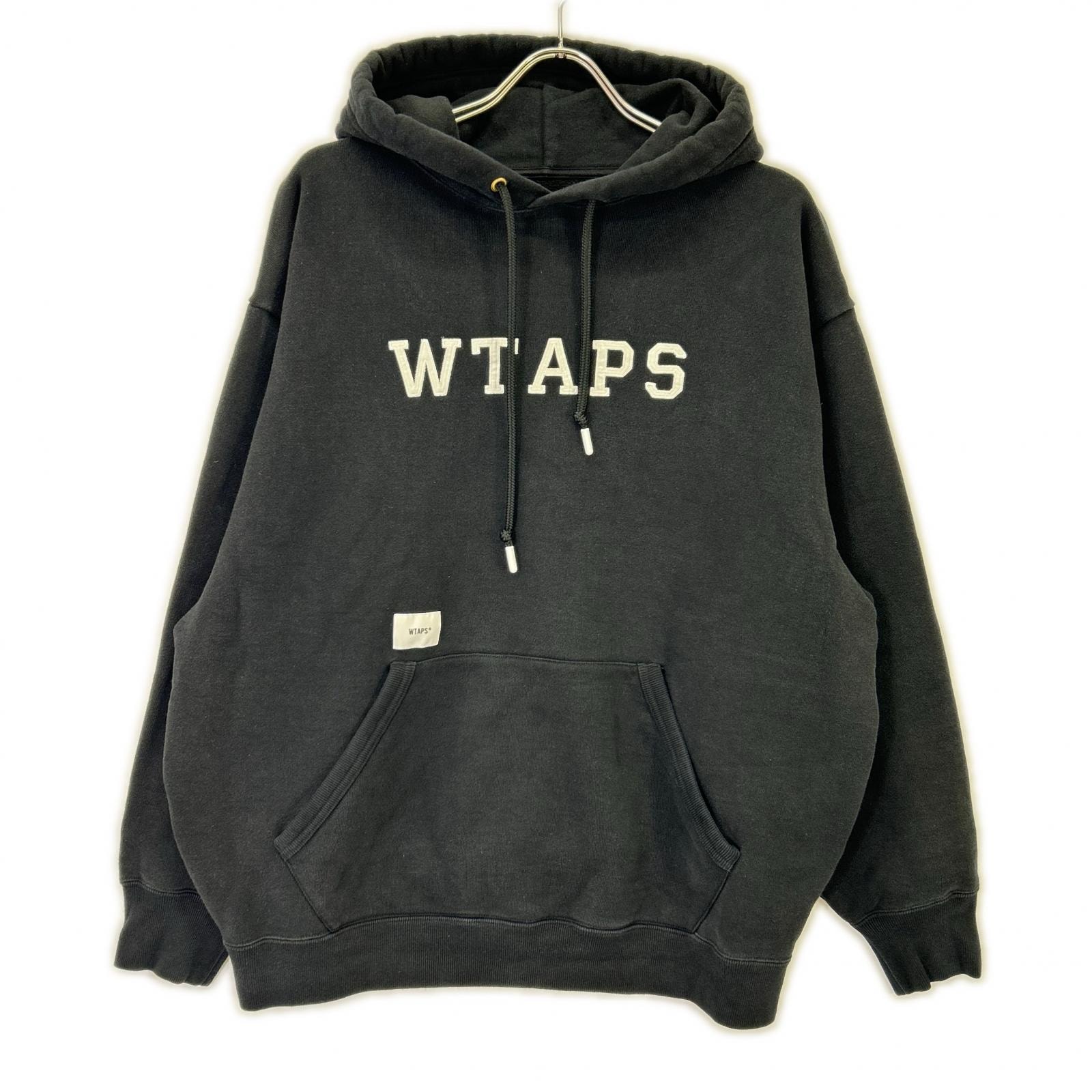 ダブルタップス 24年 ブラック ロゴ プルオーバーパーカー X04