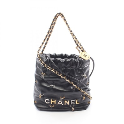 シャネル CHANEL CHANEL 22 ミニ コンビ金具 2WAY ショルダーバッグ バッグ レザー レディース ブラック系 AS3980 【中古】
