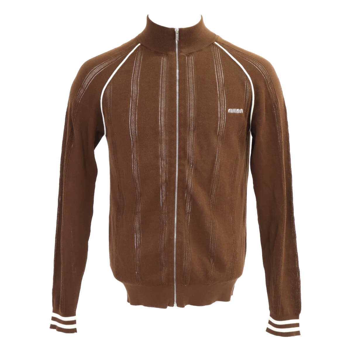 ミュウミュウ 【美品/国内正規/25SS】MMF974 コットン ニットカーディガン 42