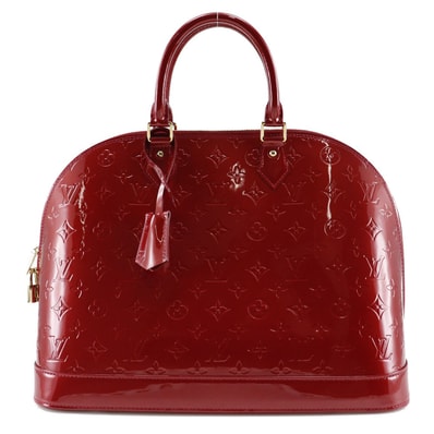 Louis Vuitton Vernis Alma GM Handle Bag "Red"