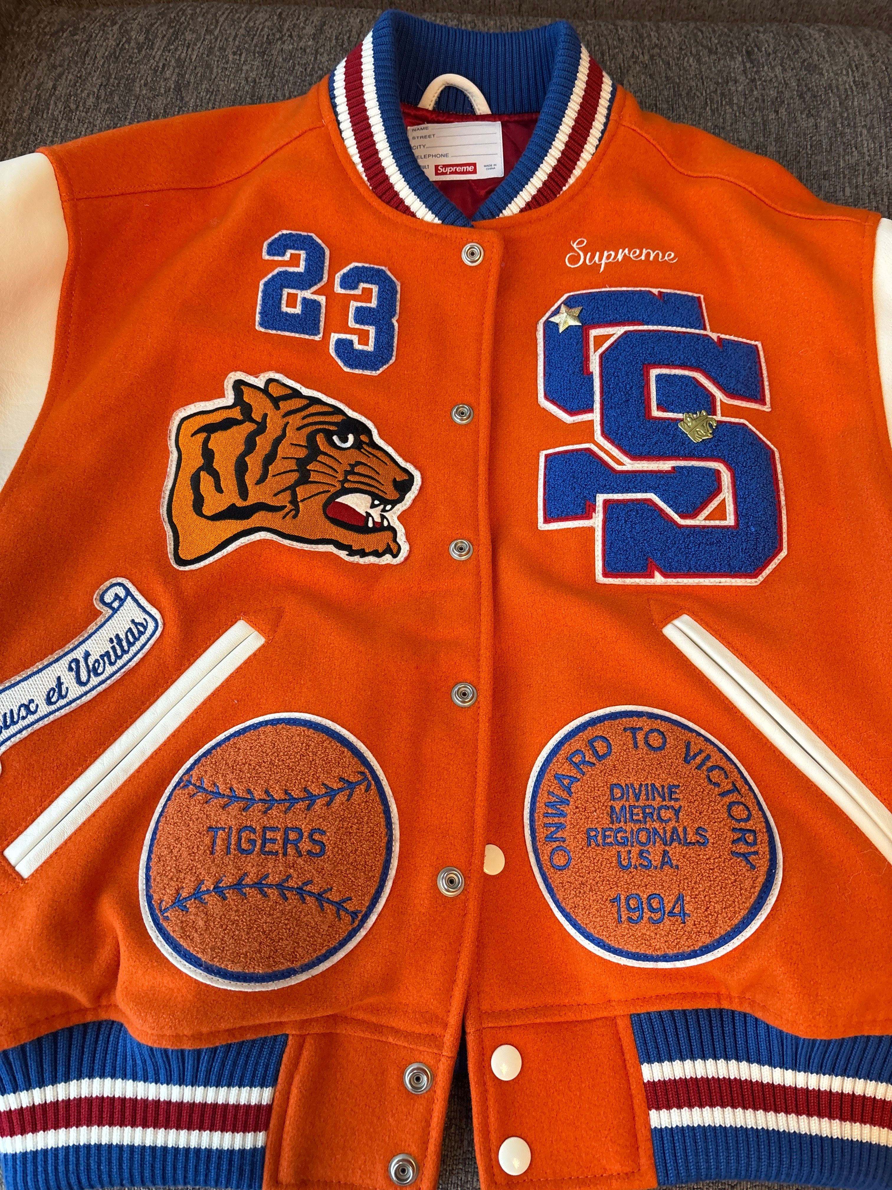 Supreme Tiger Varsity Jacket "Orange"