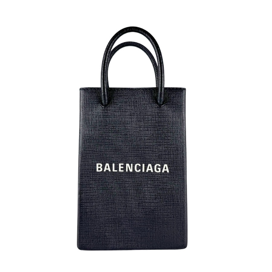 バレンシアガ BALENCIAGA ショルダーバッグ レザー ブラック ユニセックス 593326【中古】 z10678