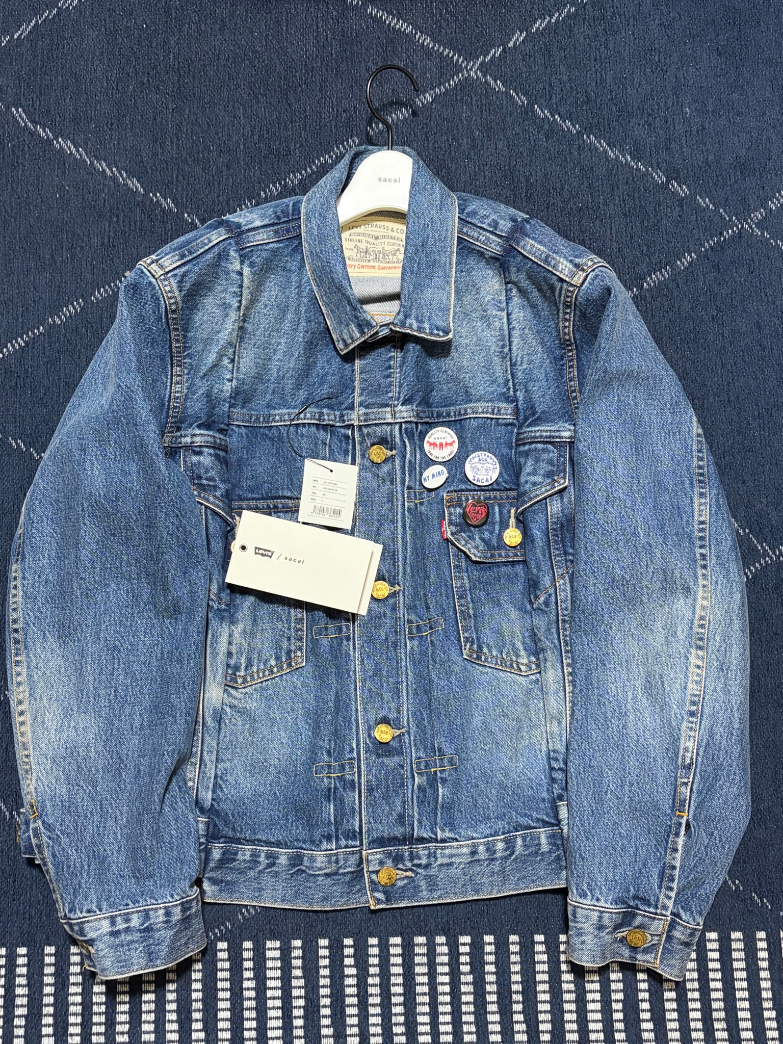 sacai x Levi's Men's Denim Jacket "Blue" 25-03708M / 0035I-0002