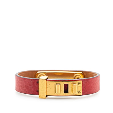 エルメス アスドゥクール T2 ブレスレット レッド スイフト メッキ レディース HERMES 中古