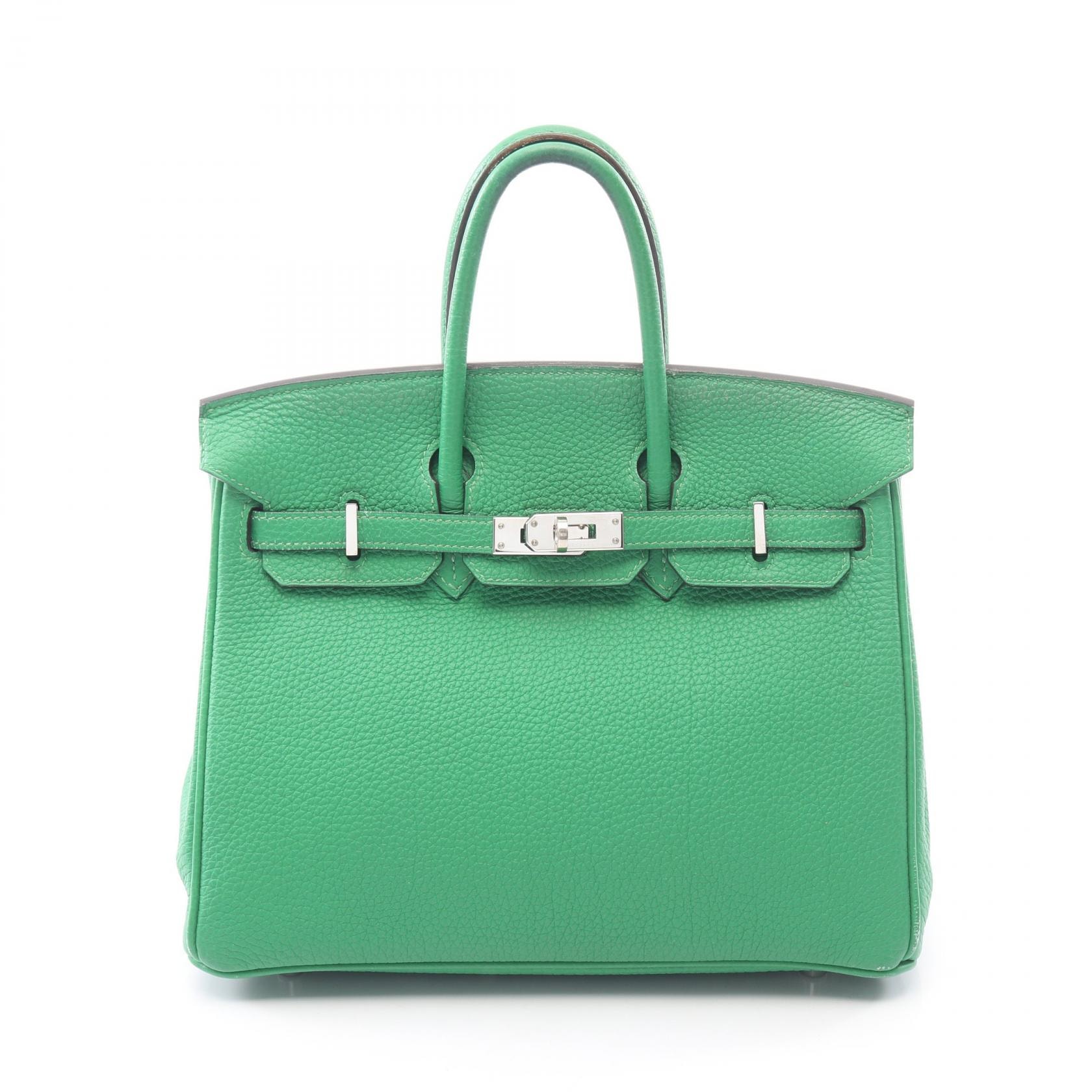 エルメス HERMES バーキン25 ハンドバッグ バッグ レザー トゴ トゴ バンブー □R刻印(2014年製造) レディース グリーン系 【中古】