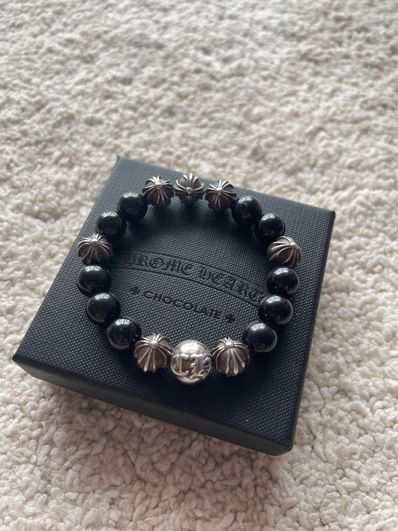 クロムハーツ ビーズ ブレスレット ブラック10mm