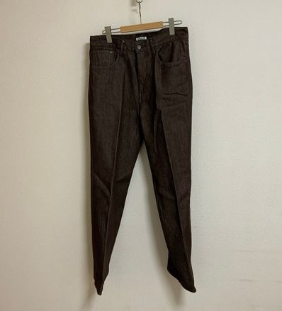 AURALEE Hard Twist Brown Denim 5P Pants "Mocha Brown"