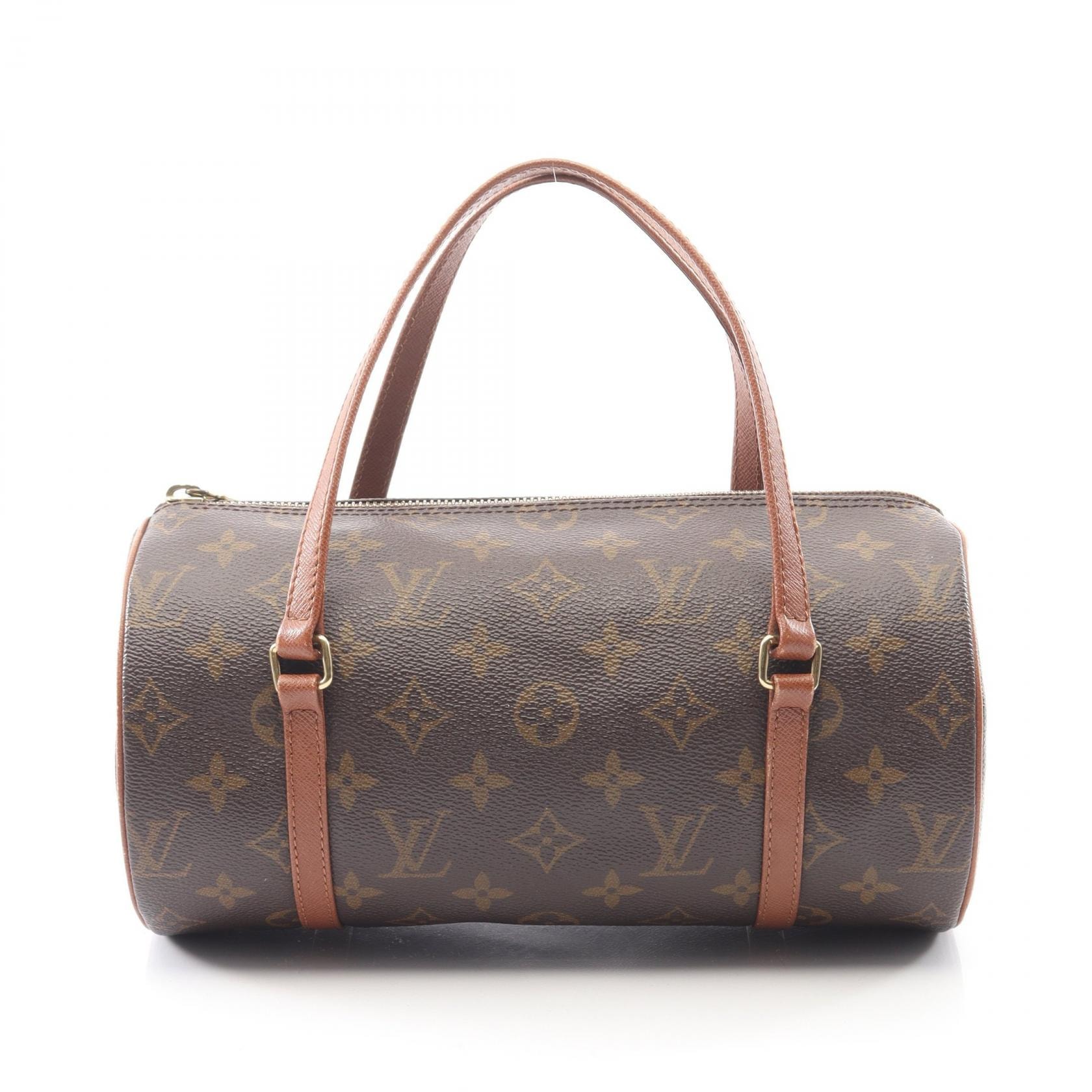 ルイ・ヴィトン LOUIS VUITTON パピヨン26 旧型 ハンドバッグ バッグ PVCコーティングキャンバス レザー モノグラム レディース ブラウン系 M51366 【中古】