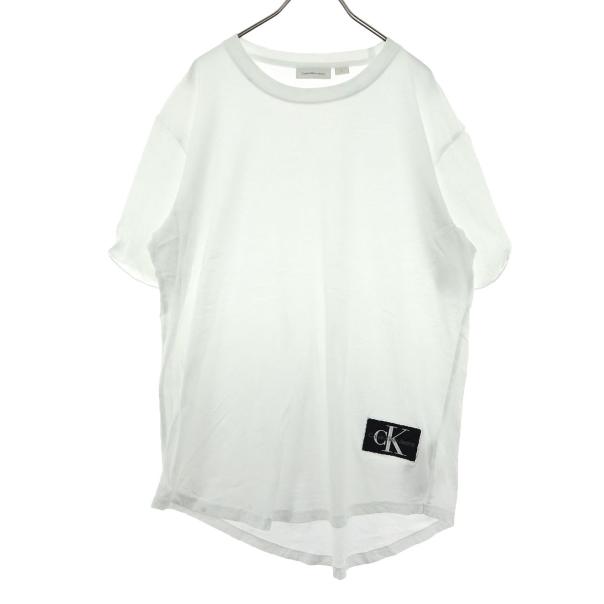 Calvin klein Jeans カルバンクラインジーンズ 裾ワッペン 半袖 Tシャツ L ホワイト