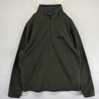 古着 ティンバーランド Timberland フリーストレーナー ハーフジップ プルオーバー ワンポイントロゴ L グリーン系 メンズ