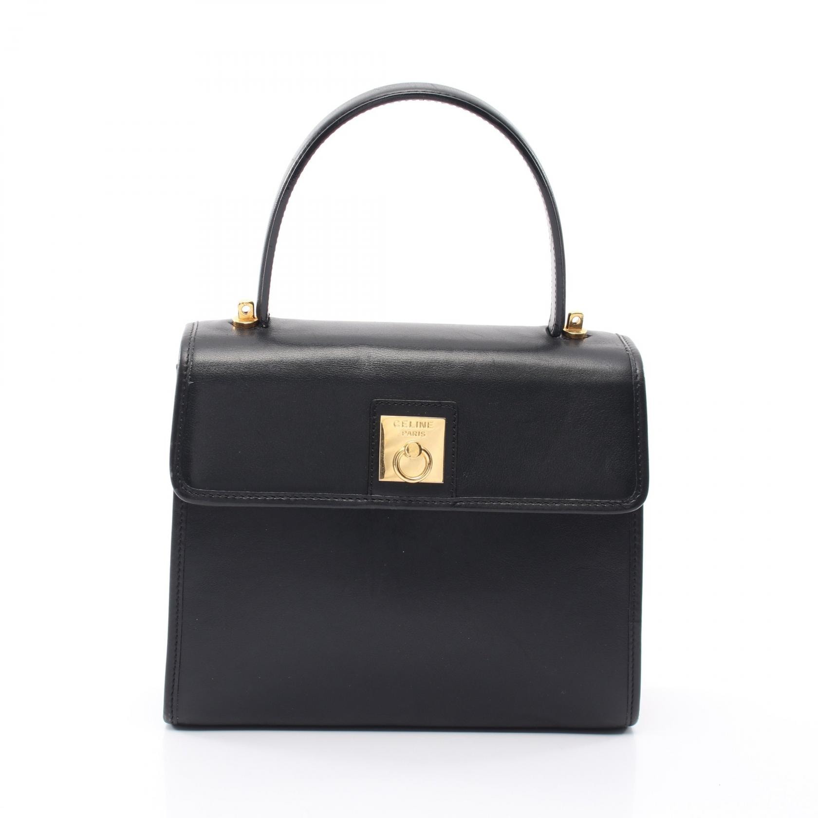 セリーヌ CELINE ガンチーニ ハンドバッグ バッグ レザー レディース ブラック系 【中古】