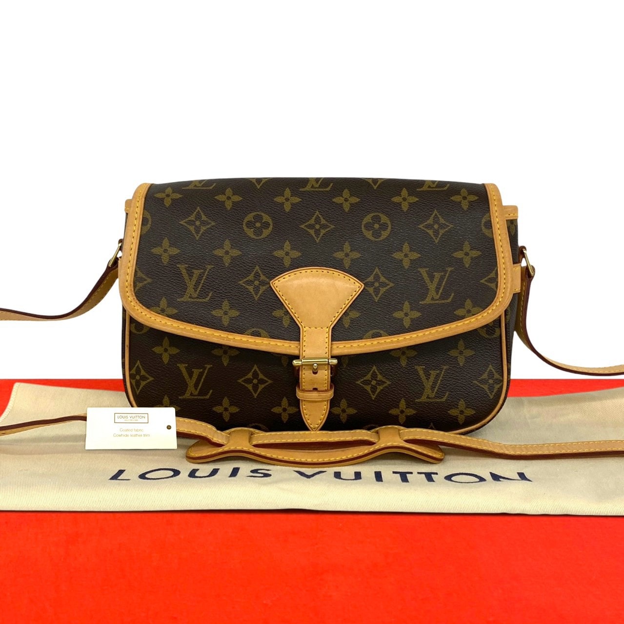 LOUIS VUITTON ルイヴィトン ソローニュ モノグラム レザー PVC ショルダーバッグ ブラウン
20273