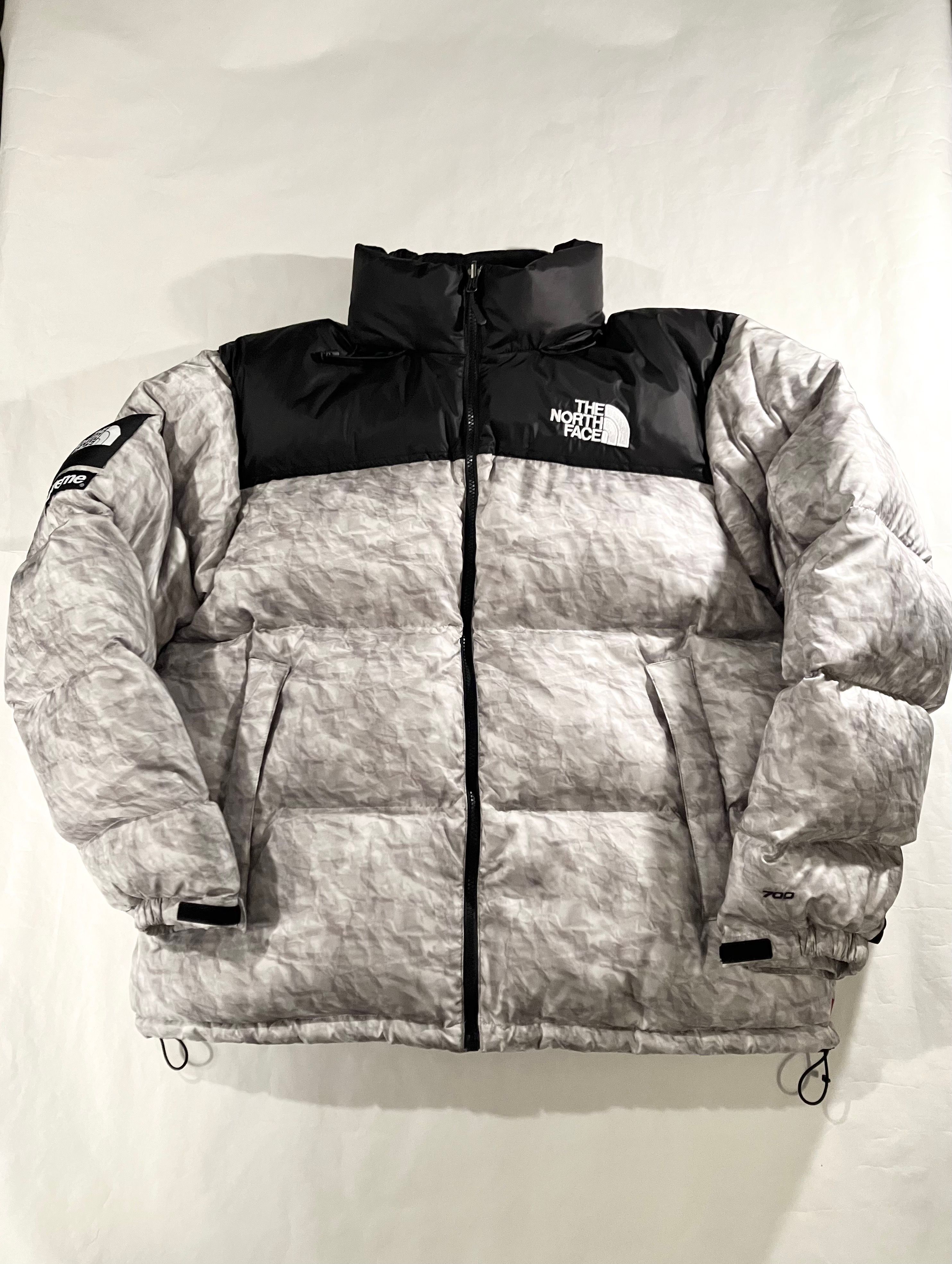 Supreme x The North Face Nuptse Jacket "White Paper Print"