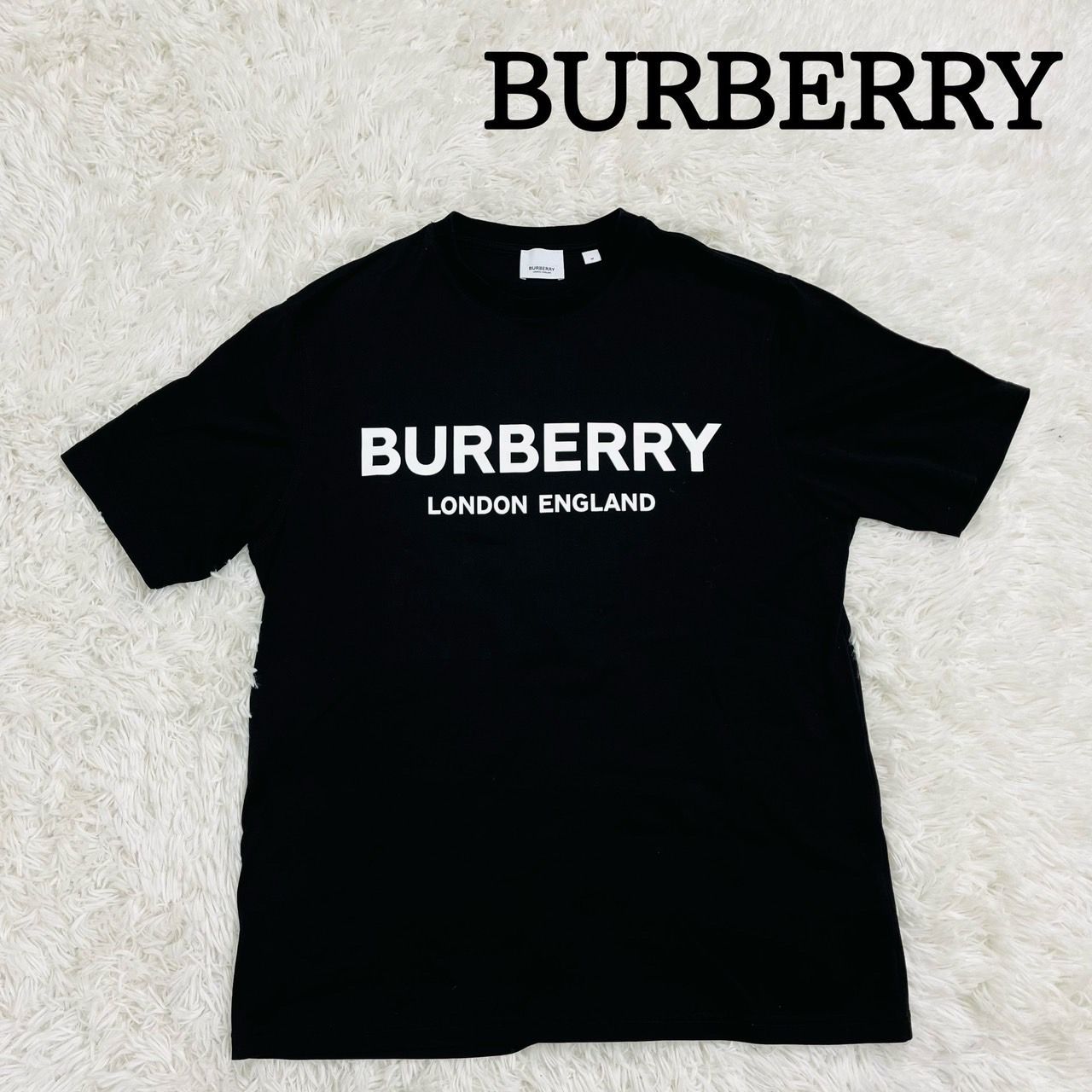 【極美品】Burberry バーバリー 現行 Tシャツ 黒 ロゴ Mサイズ