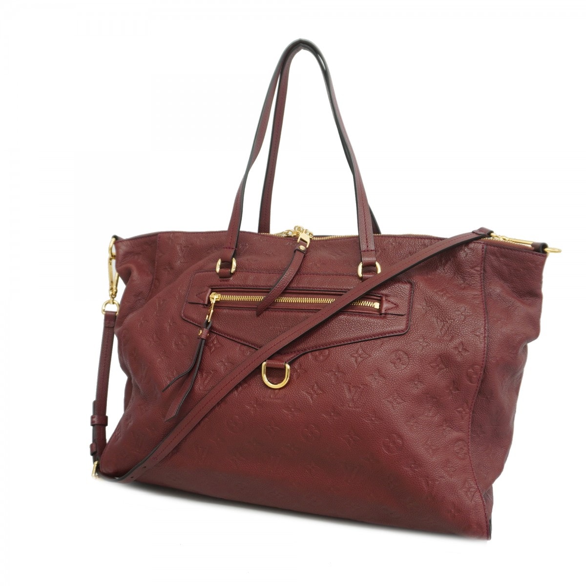 【6db1613-k】ルイヴィトン トートバッグ モノグラム・アンプラント ルミニューズGM M94083 フラム ゴールド金具【中古】レディース