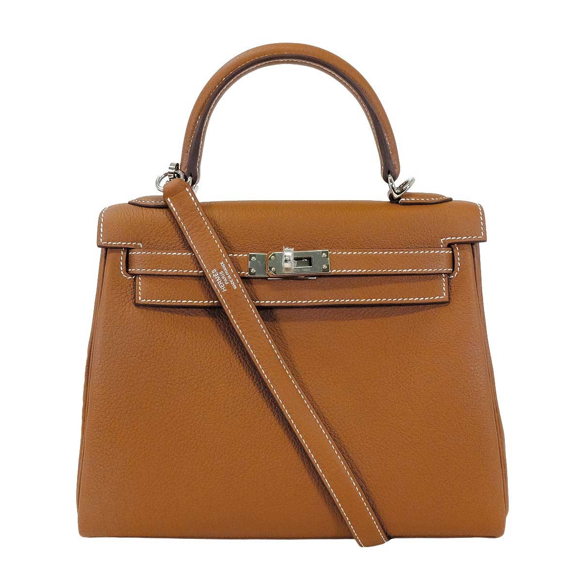【恵比寿明治通り店】HERMES エルメス ショルダーバッグ ケリー25 内縫い ゴールド トゴ シルバー金具 K刻印 新品