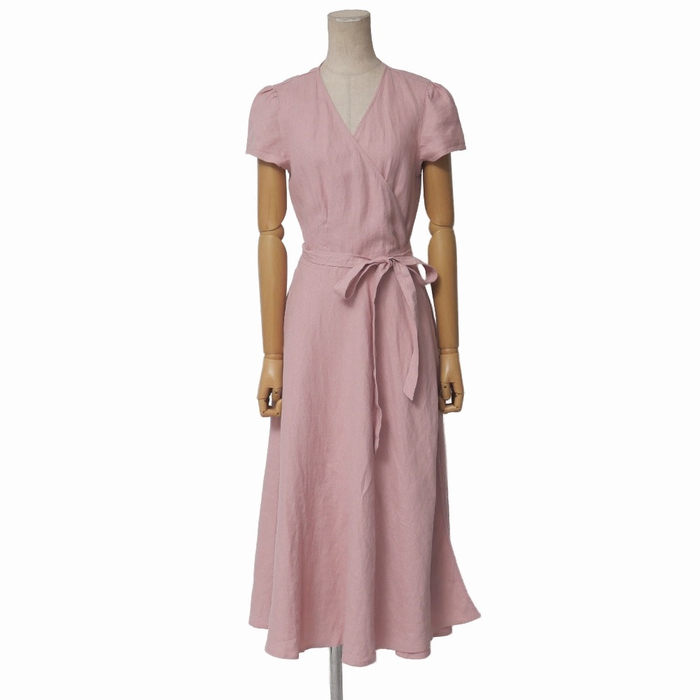 RALPH LAUREN ラルフローレン ワンピース サイズ4 総リネン カシュクールワンピース ブランド古着【中古】20260317/RA8264