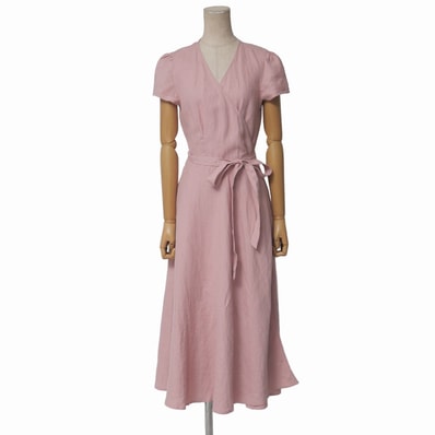 RALPH LAUREN ラルフローレン ワンピース サイズ4 総リネン カシュクールワンピース ブランド古着【中古】20260317/RA8264