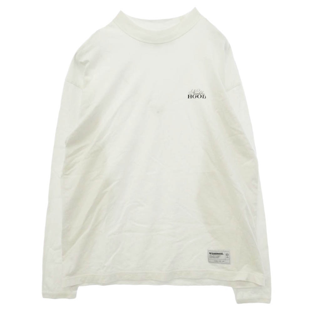 NEIGHBORHOOD ネイバーフッド 25AW 252FPNH-CSM10 Classic Mocneck LS クラシック モックネック ロゴプリント 長袖 カットソー ホワイト系 L【中古】