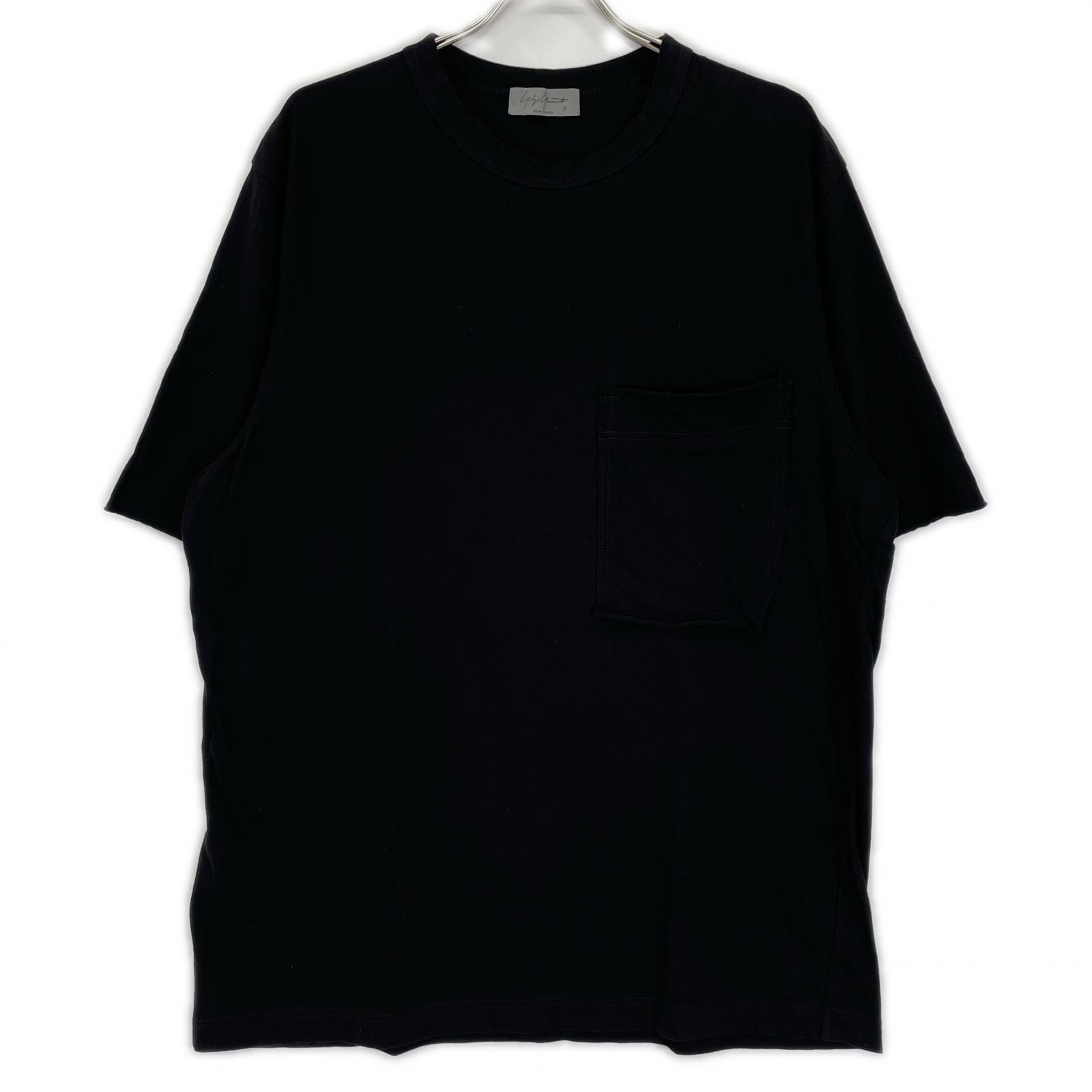 ヨウジヤマモトプールオム HP-T97-087 ブラック ウルティマ ジャージー ショートスリーブ ポケット Tシャツ B 3