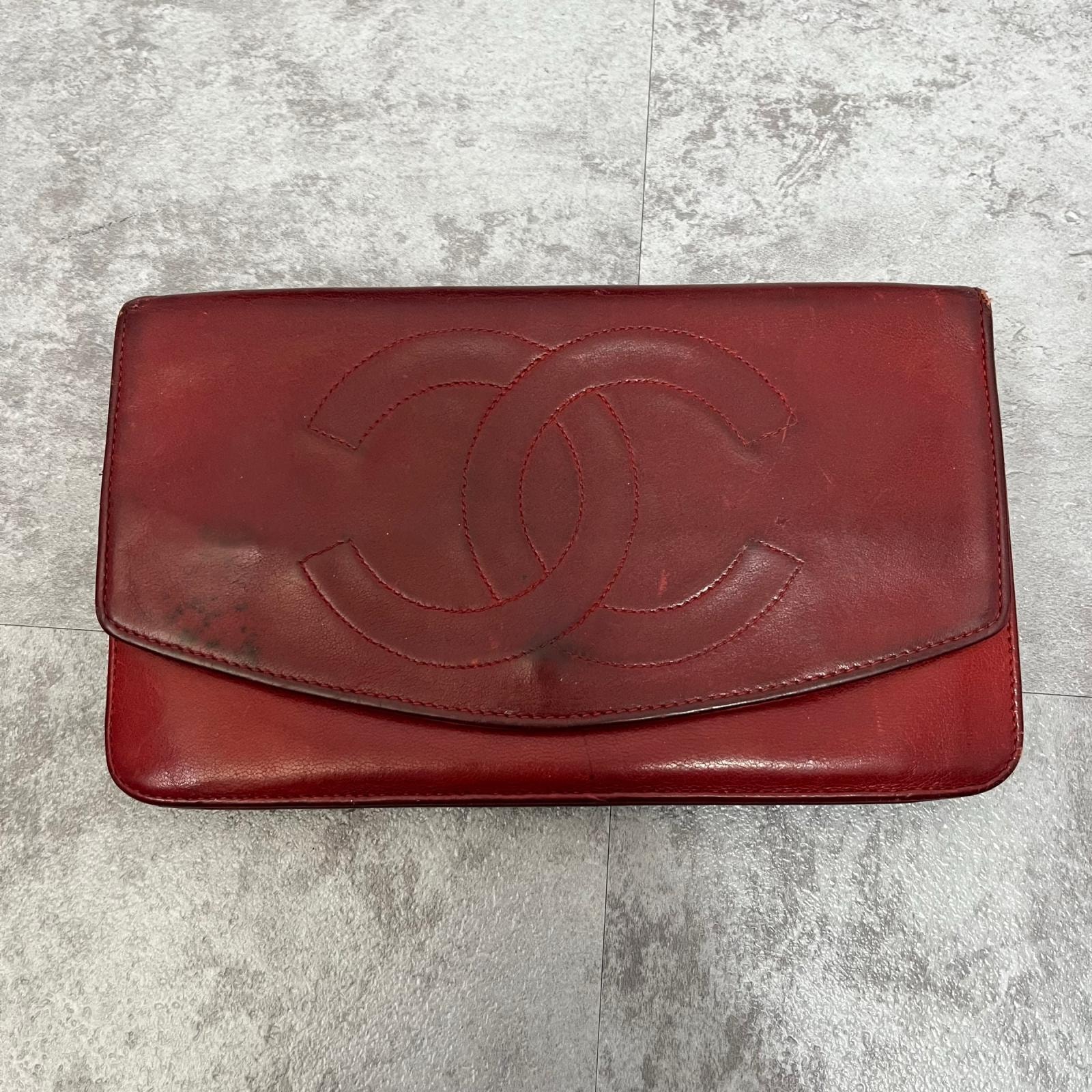 D (傷や汚れあり)】【CHANEL】シャネル 長財布 箱付き ビッグココ ココ