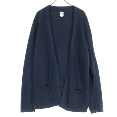 GAP ギャップ 長袖 コットン ニットカーディガン L ネイビー